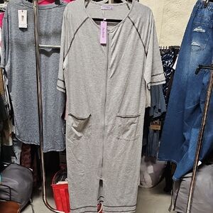 Nwt Gray Zip-Up Dress with Pockets #139